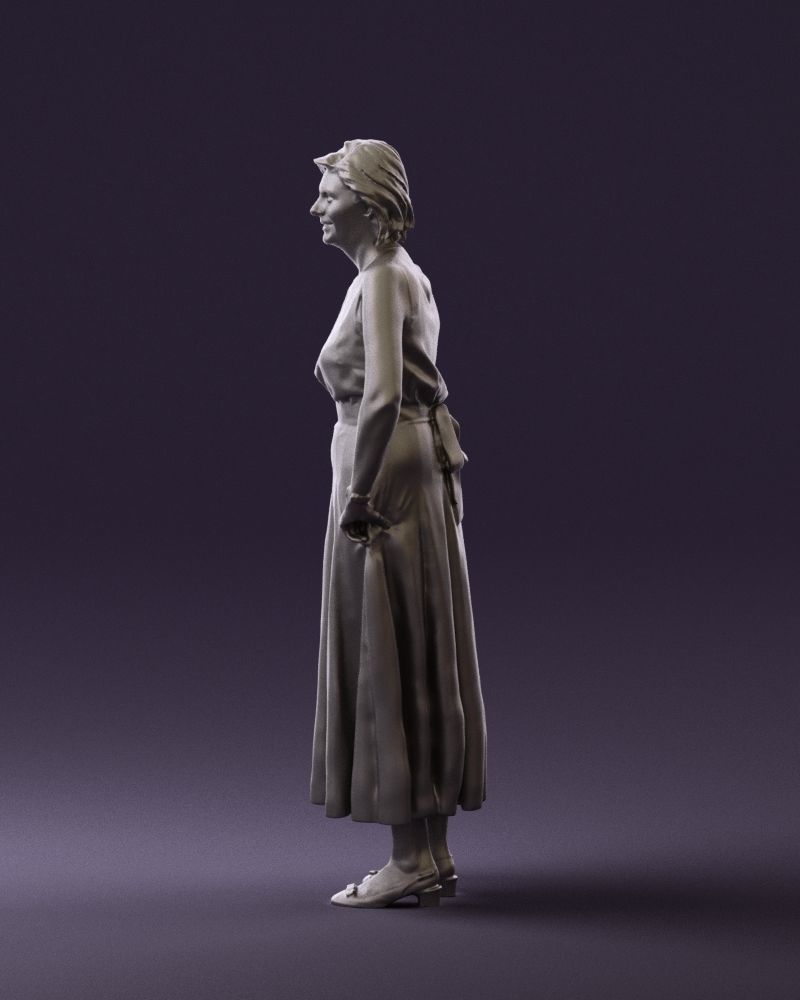 Woman in mint dress 0775 3D model_25