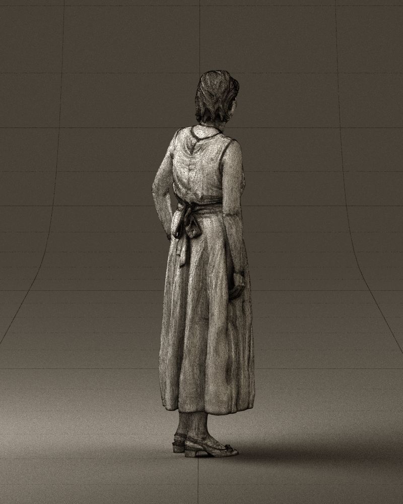 Woman in mint dress 0775 3D model_17