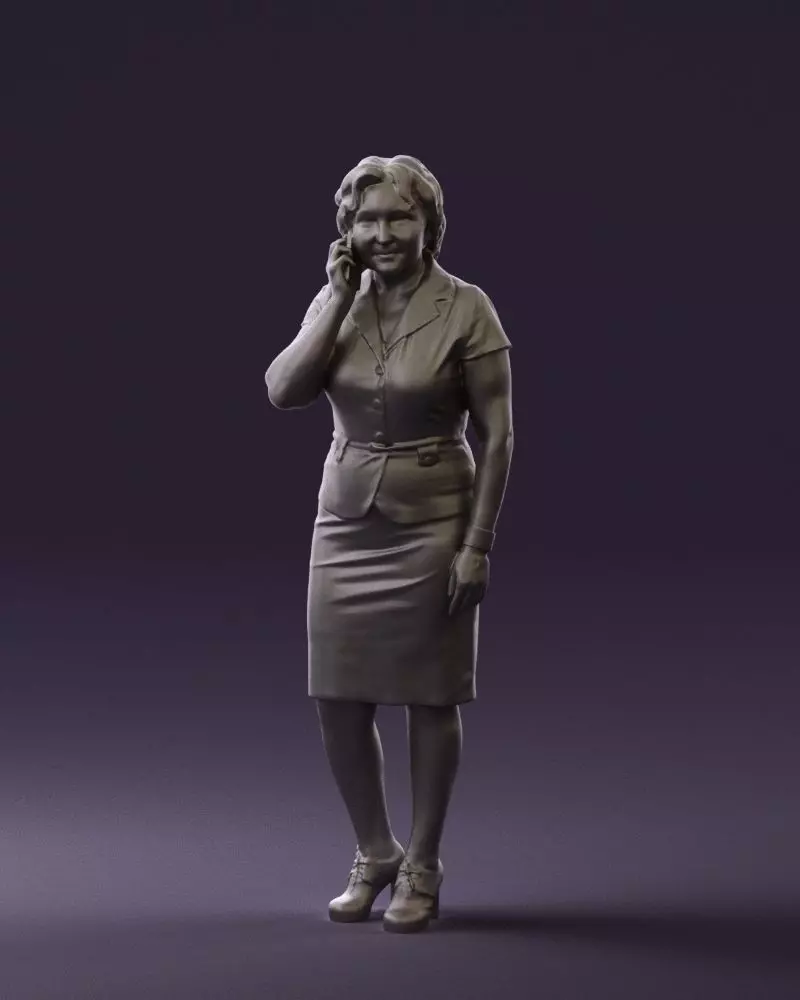 002172 Woman in Yellow Skirt 0782 3D Print Miniature 3D print model