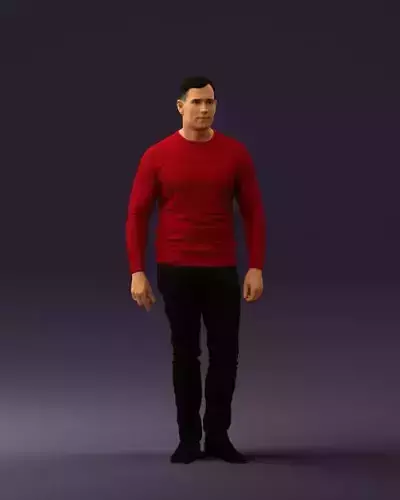 Man in red sweater 0792