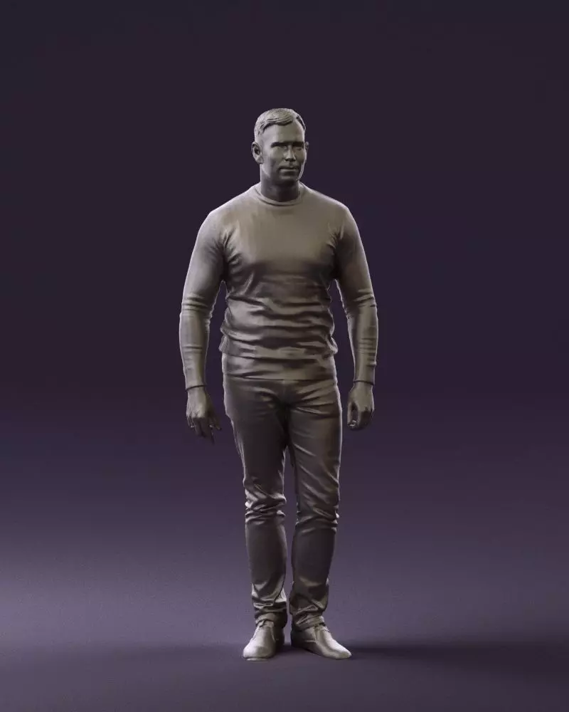 002182 Man in red sweater 0792 STL Miniature 3D print model