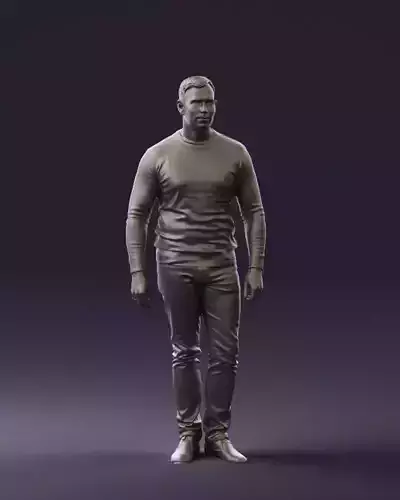 Man in red sweater 0792 3D Print Ready