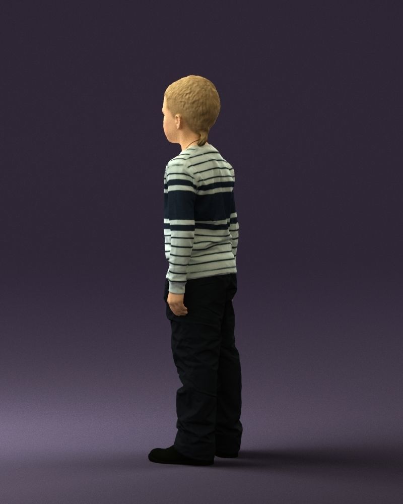 Kid in white blue blouse 0812 3D model_21
