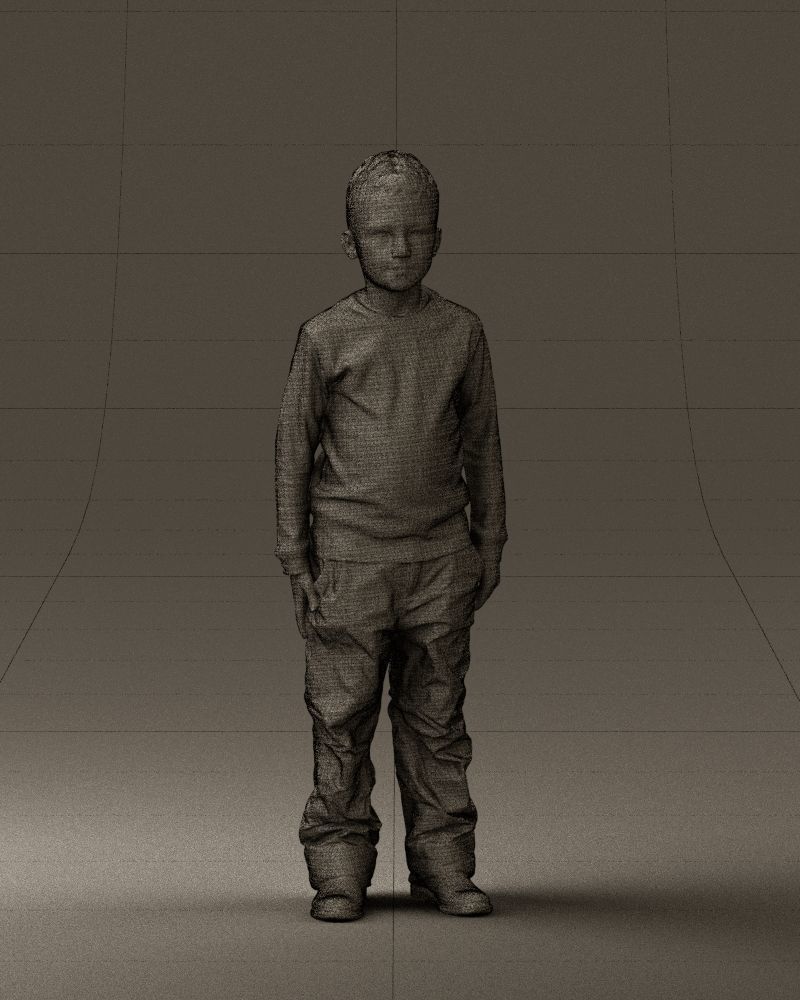 Kid in white blue blouse 0812 3D model_38