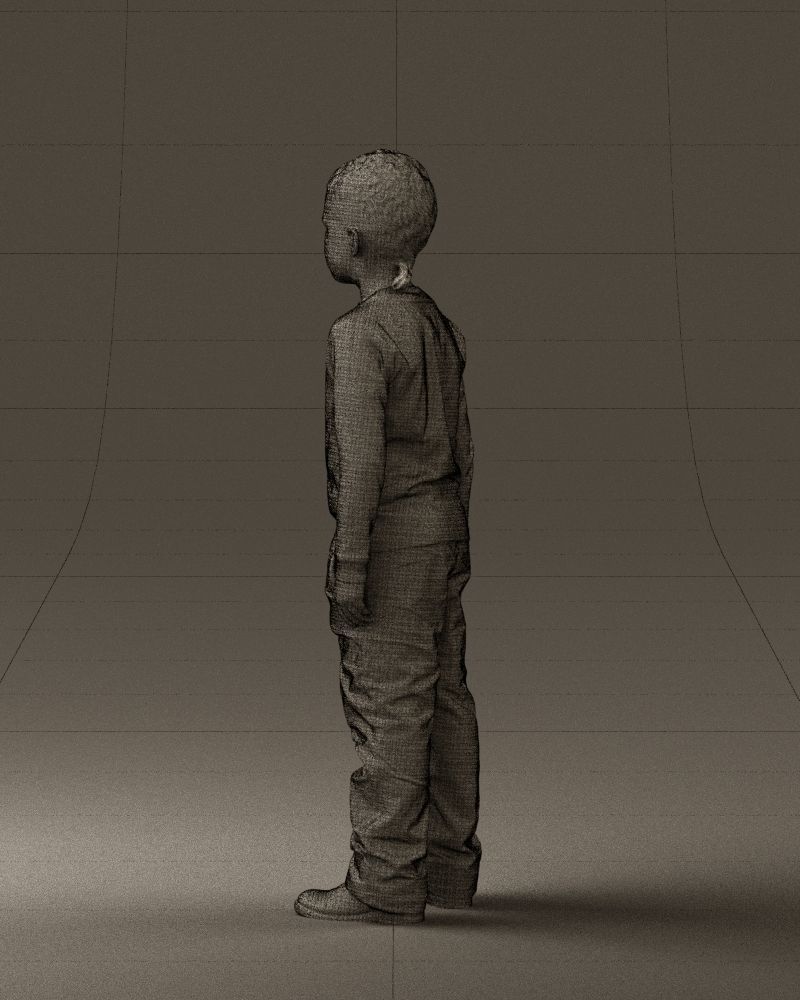 Kid in white blue blouse 0812 3D model_23