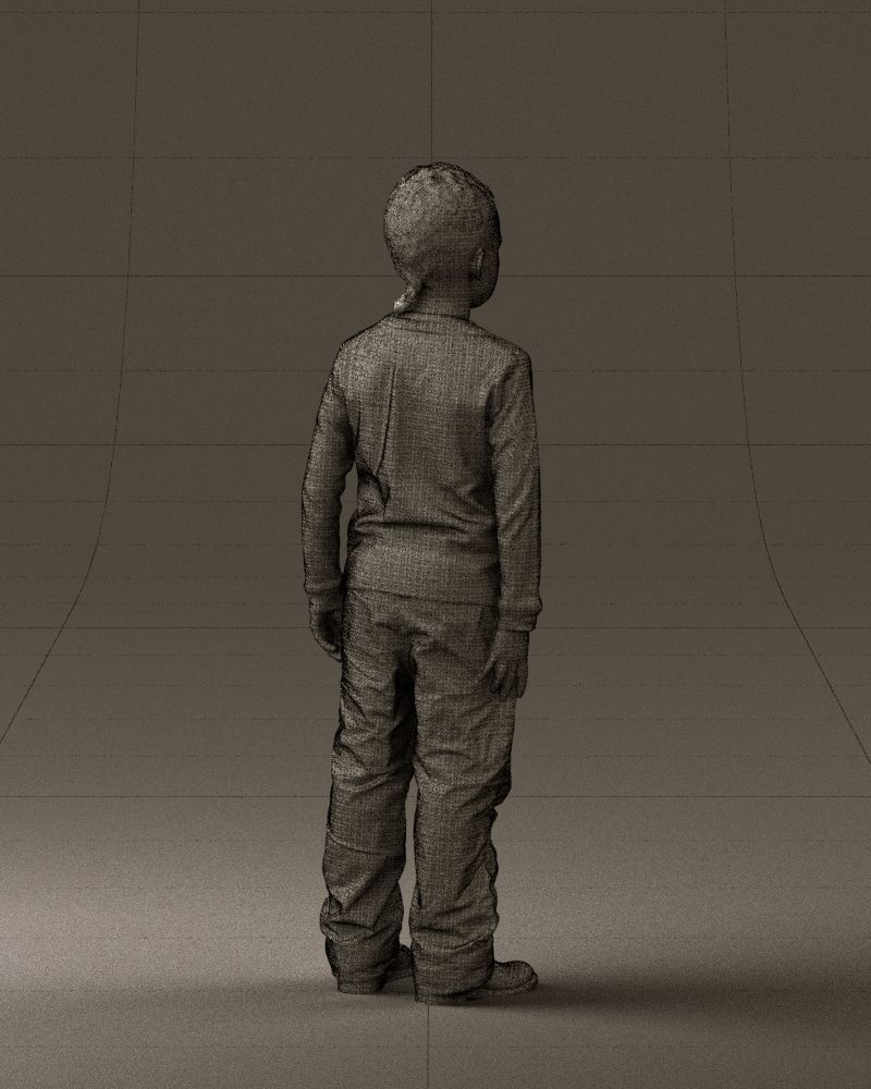 Kid in white blue blouse 0812 3D model_17