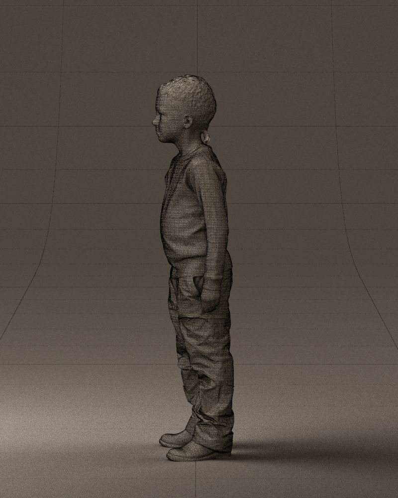 Kid in white blue blouse 0812 3D model_26