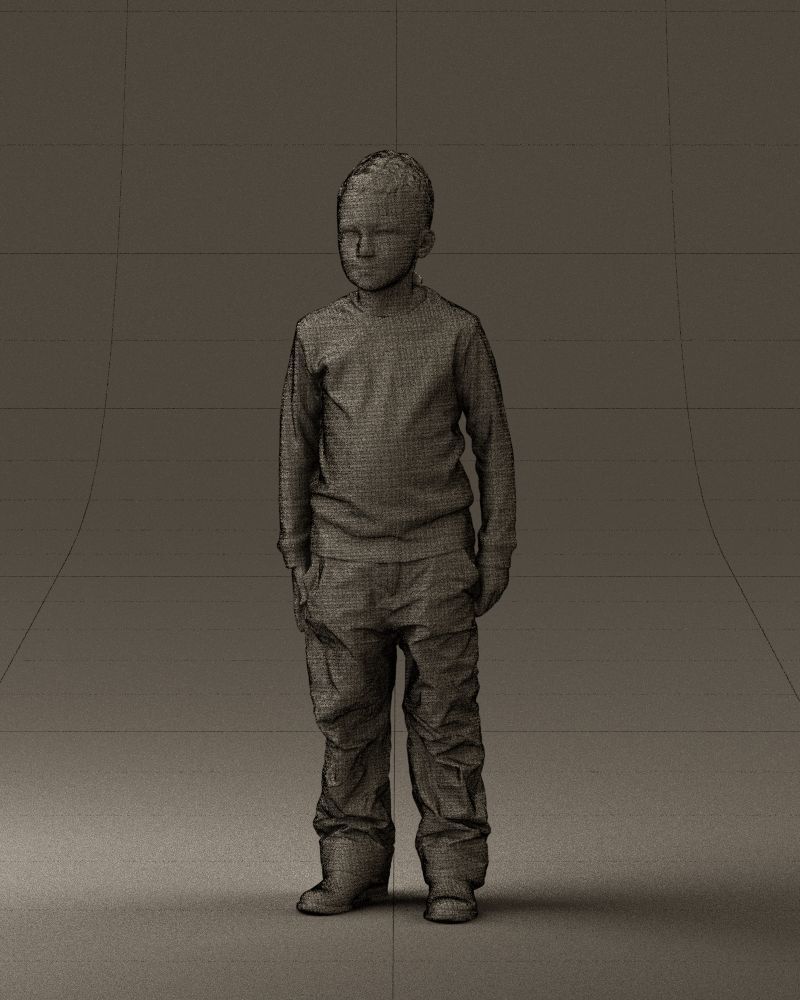 Kid in white blue blouse 0812 3D model_32