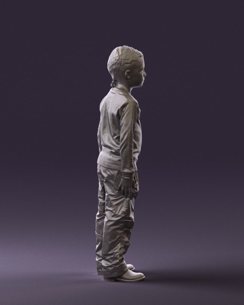Kid in white blue blouse 0812 3D Print Ready 3D print model_8