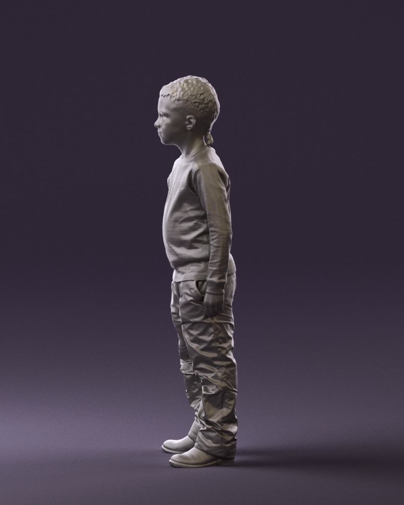 Kid in white blue blouse 0812 3D Print Ready 3D print model_16
