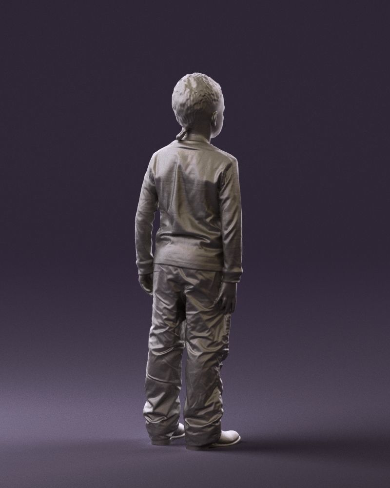 Kid in white blue blouse 0812 3D Print Ready 3D print model_10