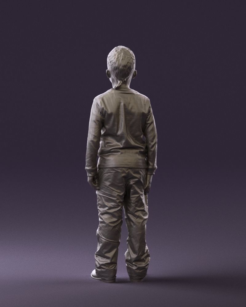 Kid in white blue blouse 0812 3D Print Ready 3D print model_12