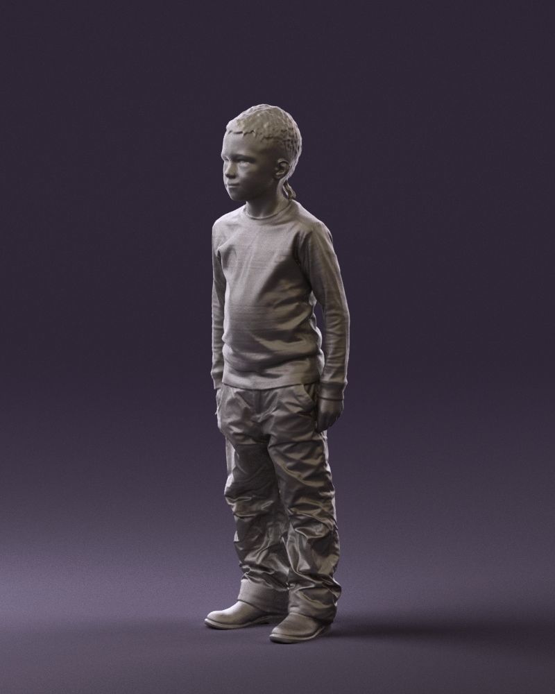 Kid in white blue blouse 0812 3D Print Ready 3D print model_18
