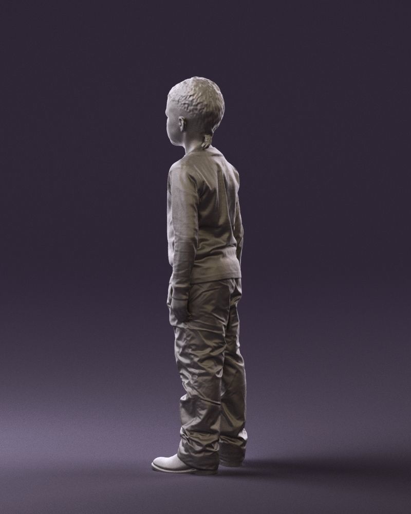 Kid in white blue blouse 0812 3D Print Ready 3D print model_14