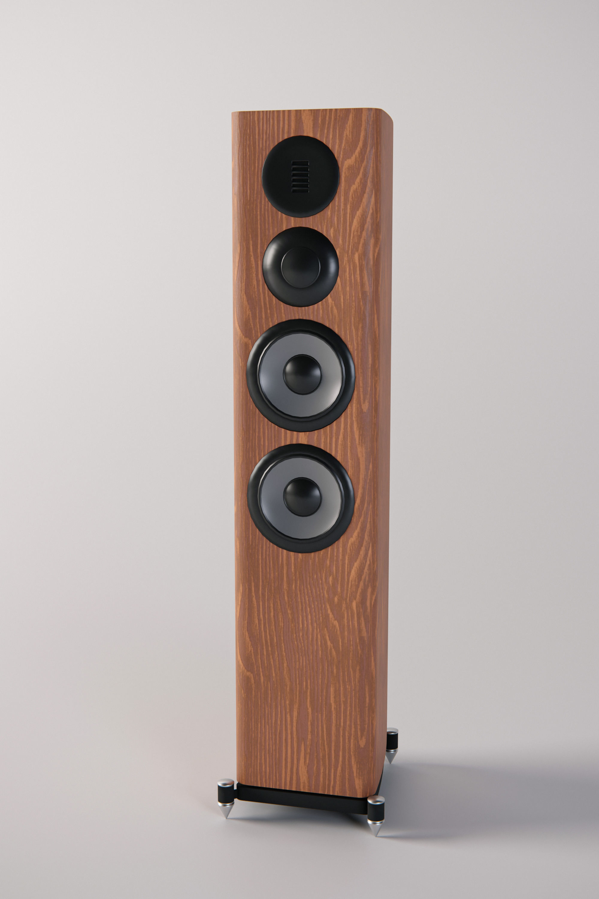 Set of speakers Low-poly 3D model_7