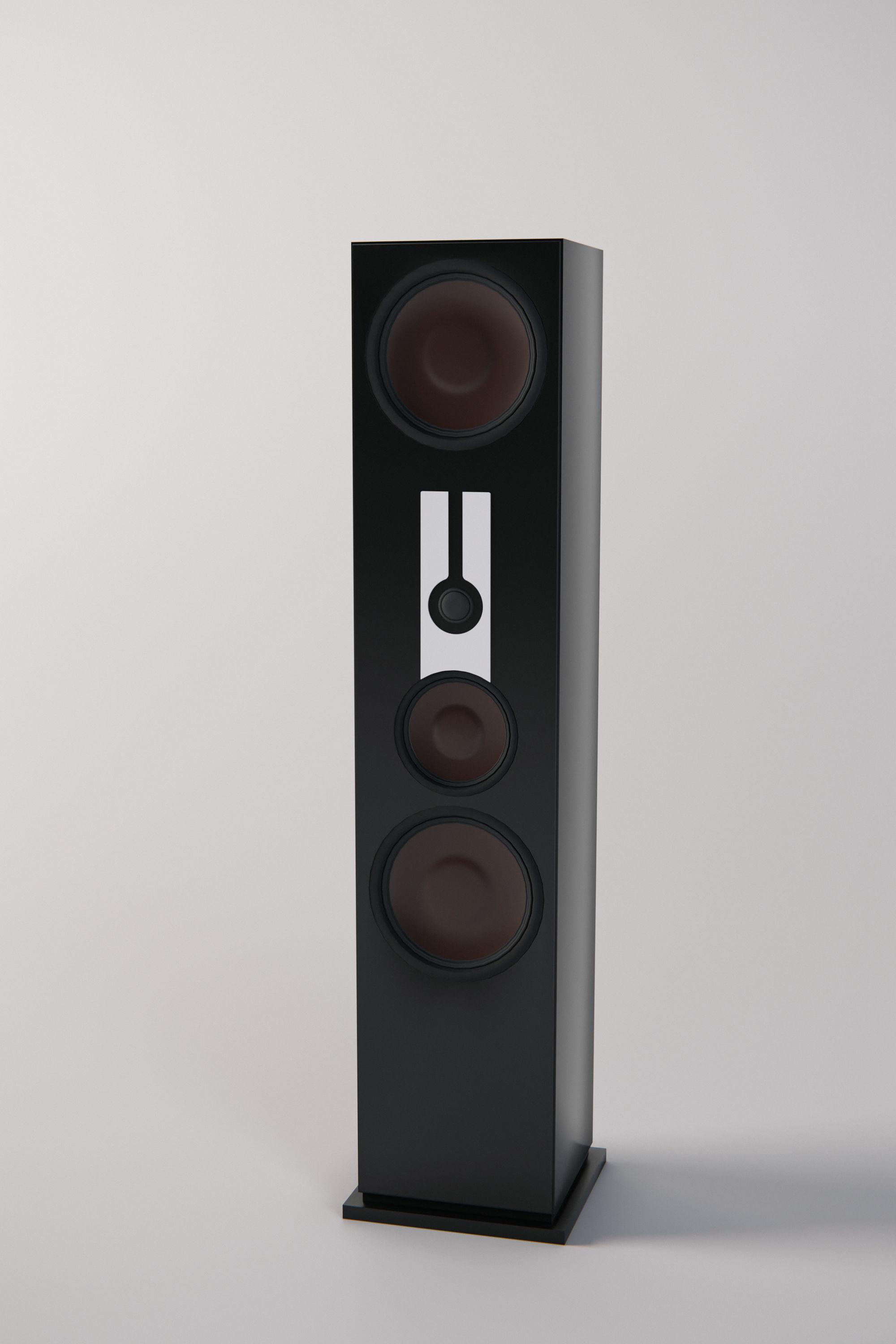 Set of speakers Low-poly 3D model_9