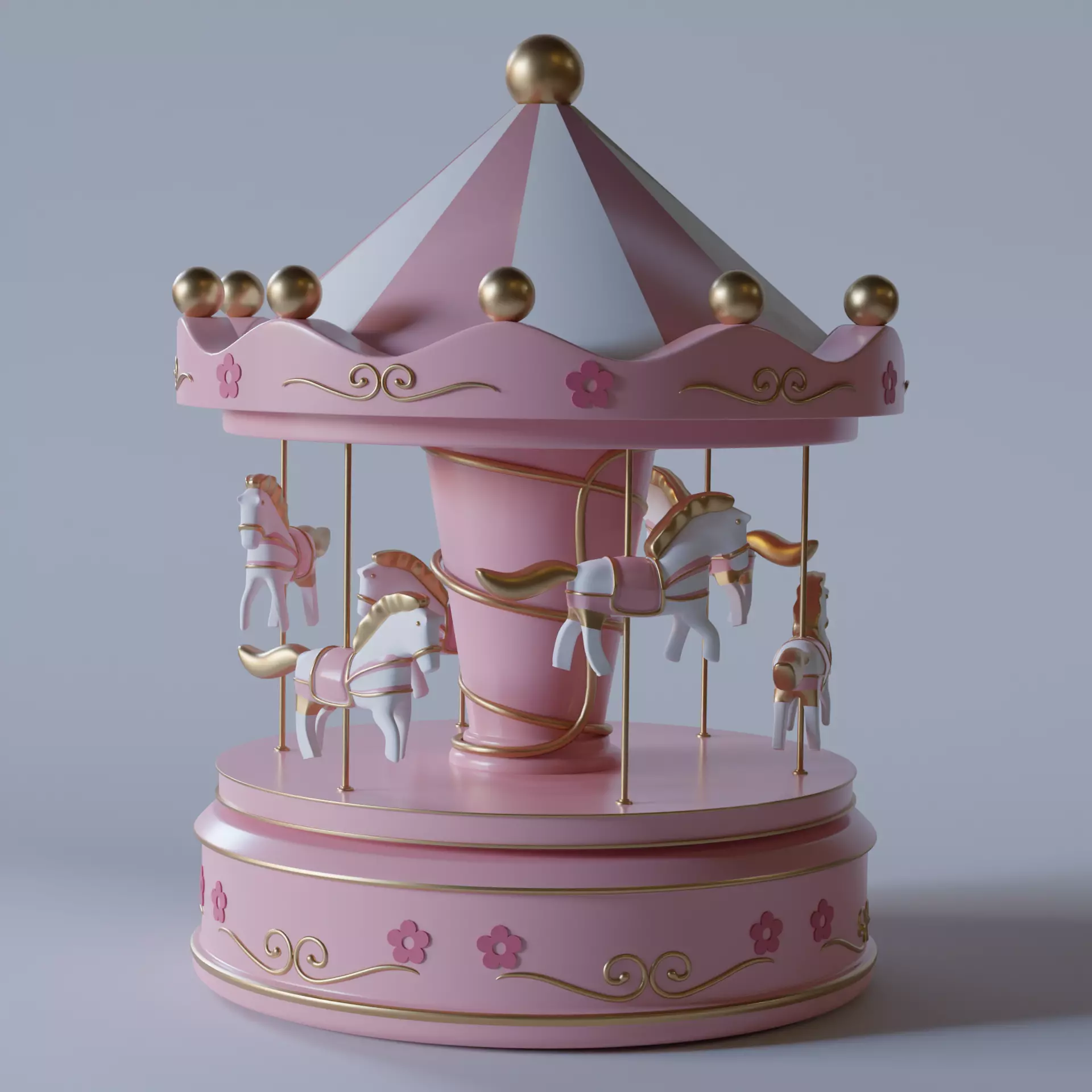 Musical  carousel 3D model_0