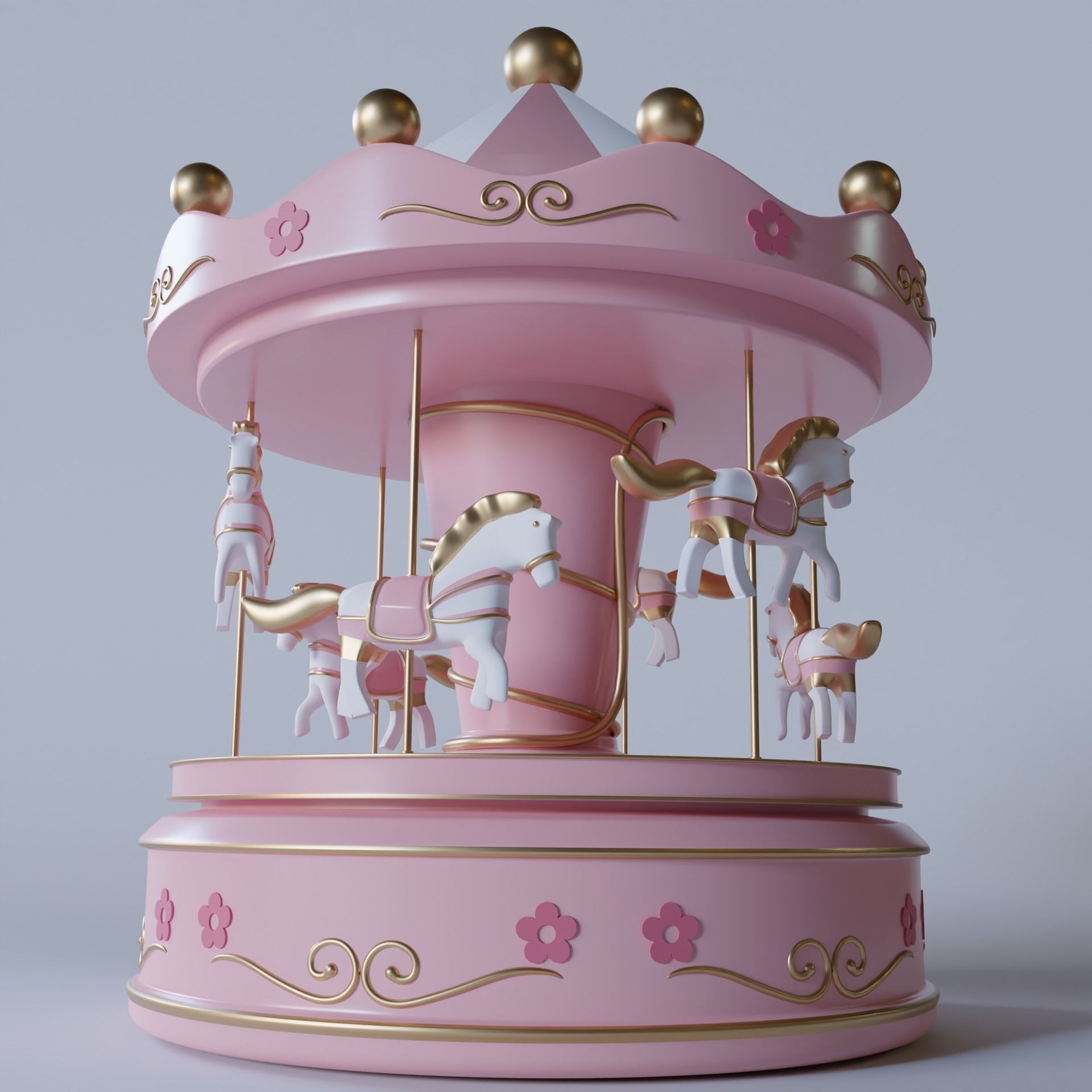 Musical  carousel 3D model_1