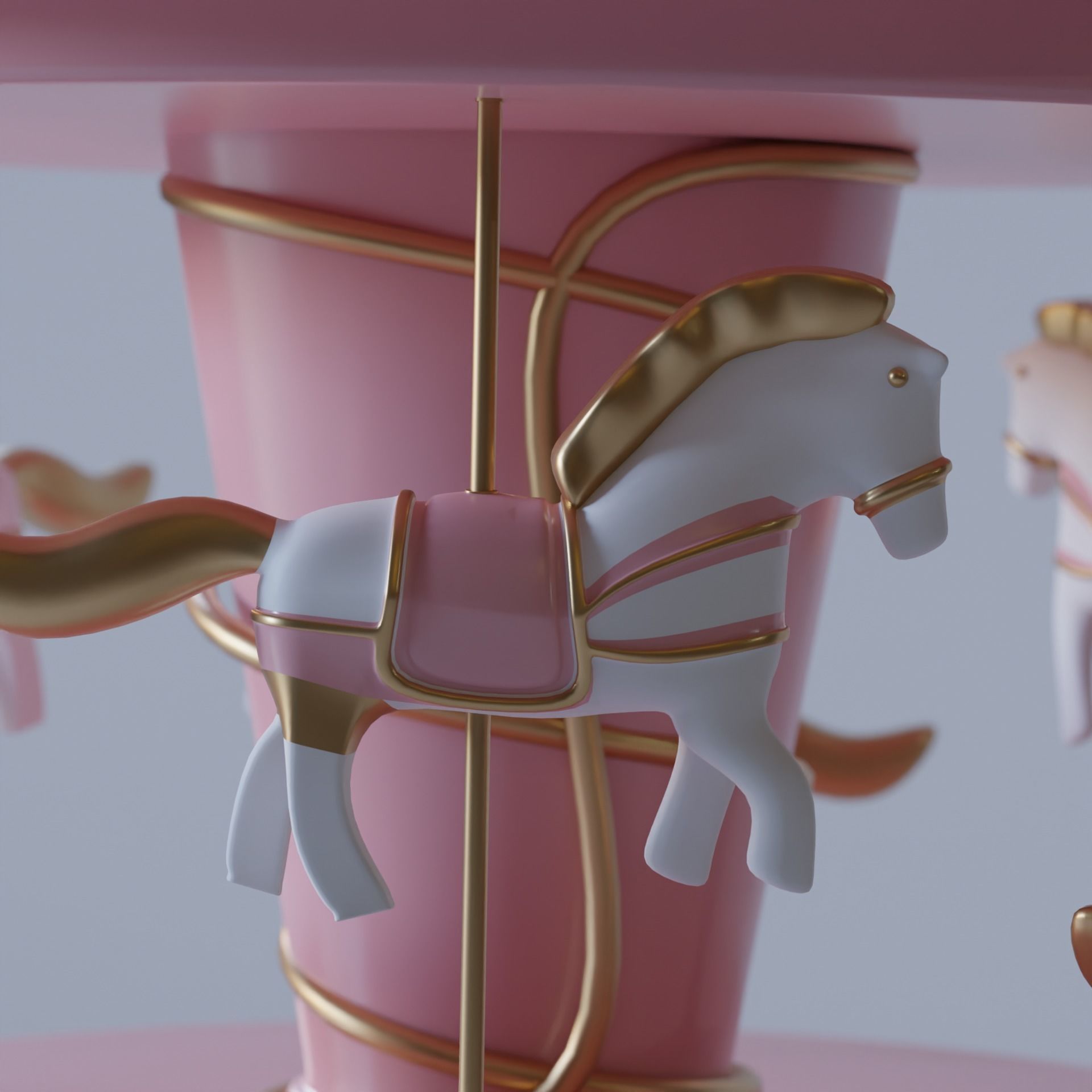 Musical  carousel 3D model_2