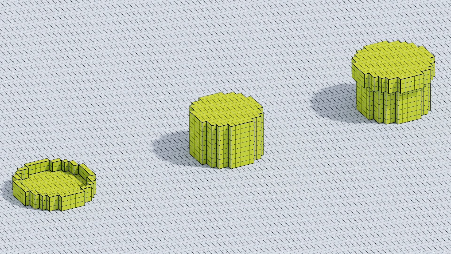 Voxel Round Box T1 Low-poly 3D model_4