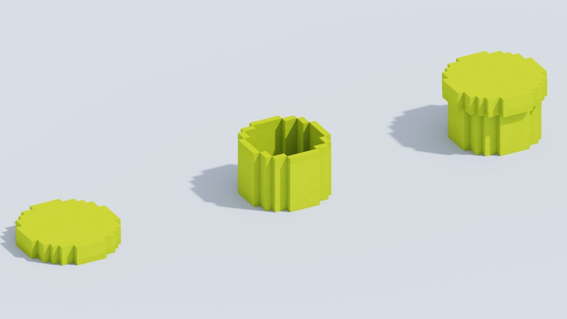 Voxel Round Box T1 Low-poly 3D model_3
