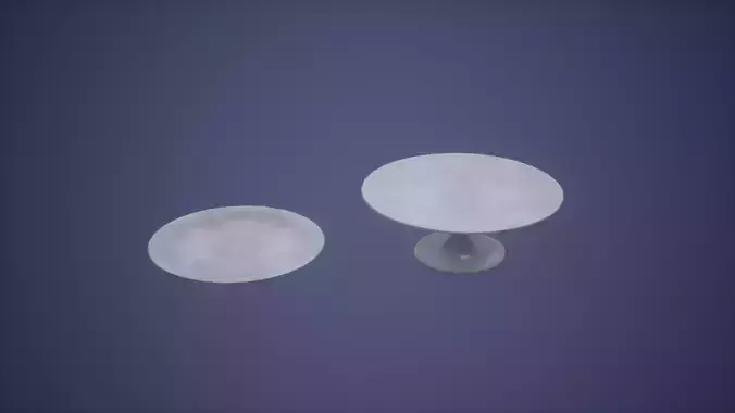 Plates Low Poly Game Ready two