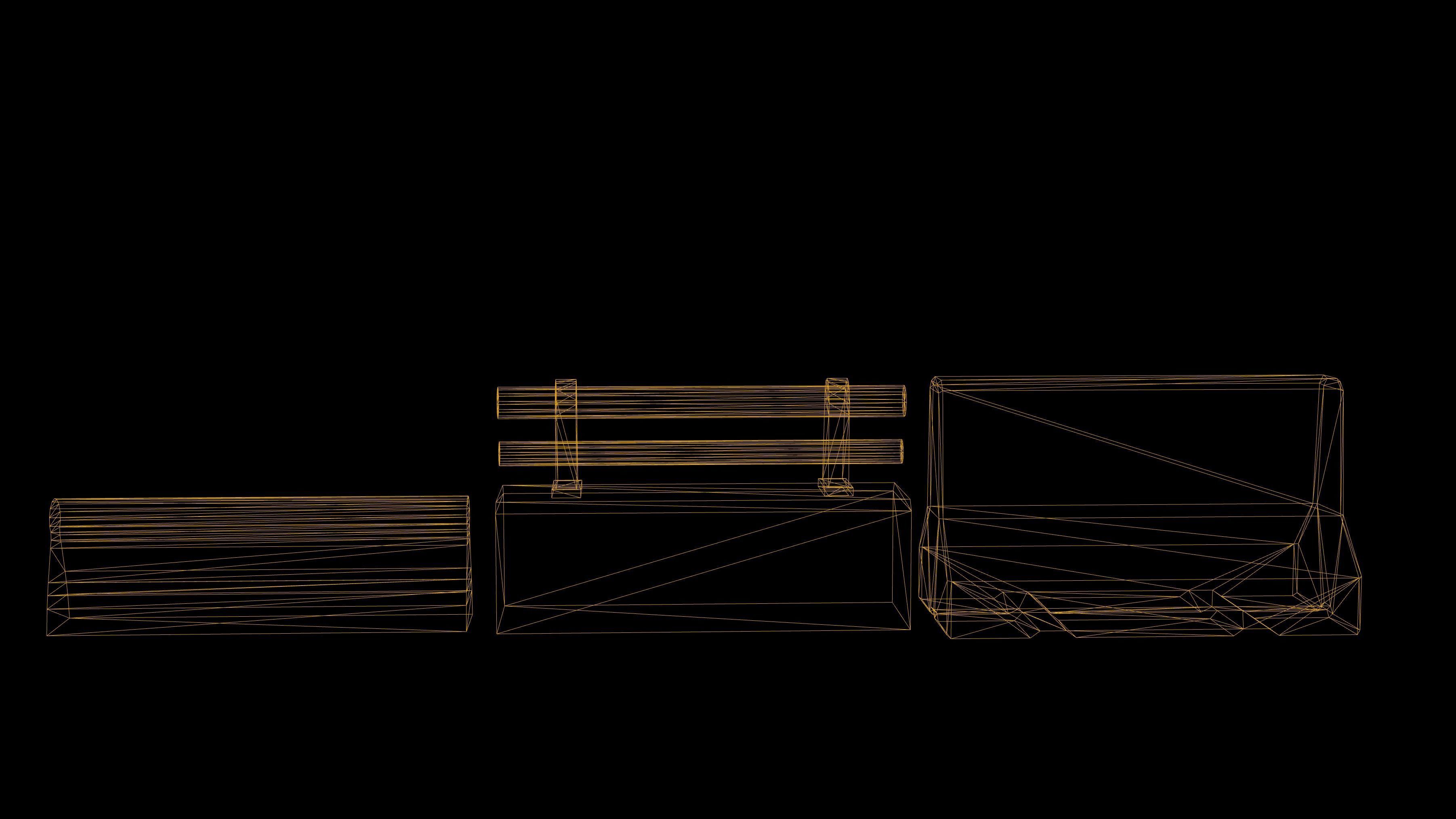 Barriers Set Low Poly Game Ready concrete blocks Low-poly 3D model_1