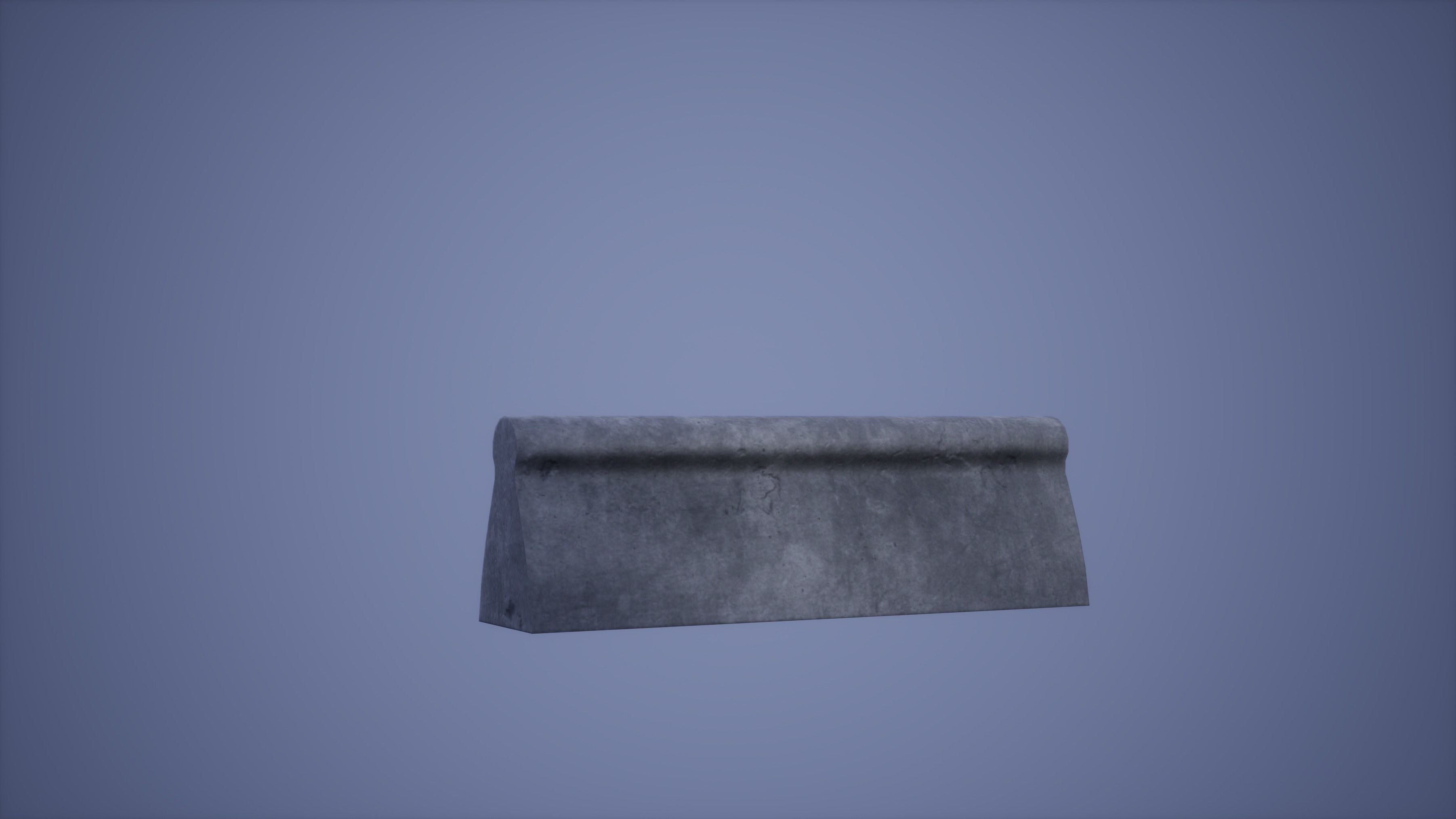 Barriers Set Low Poly Game Ready concrete blocks Low-poly 3D model_3