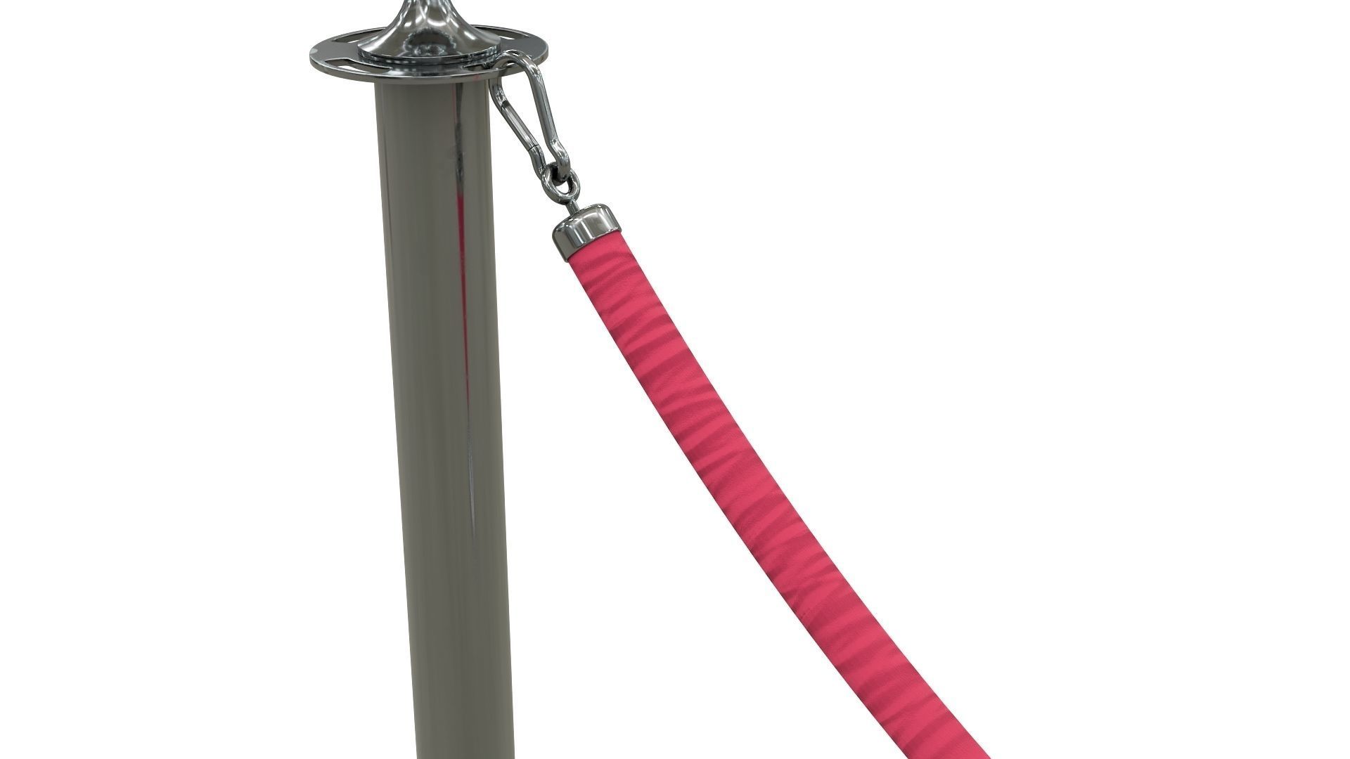 Rope Barrier Low-poly 3D model_9