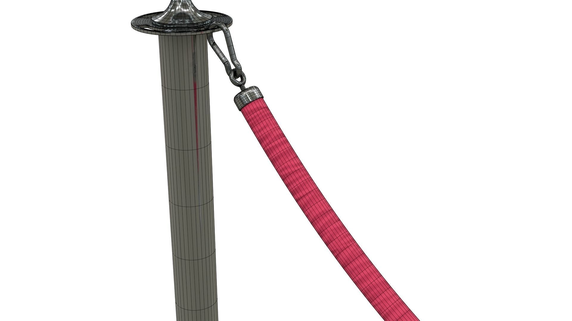 Rope Barrier Low-poly 3D model_19