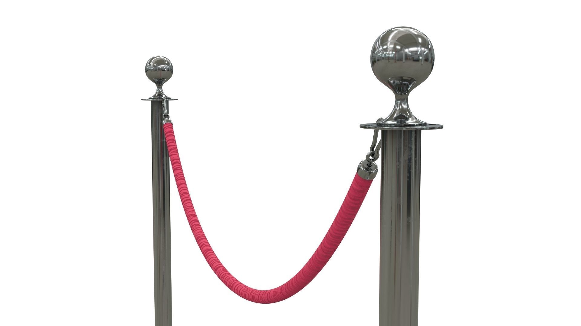 Rope Barrier Low-poly 3D model_8