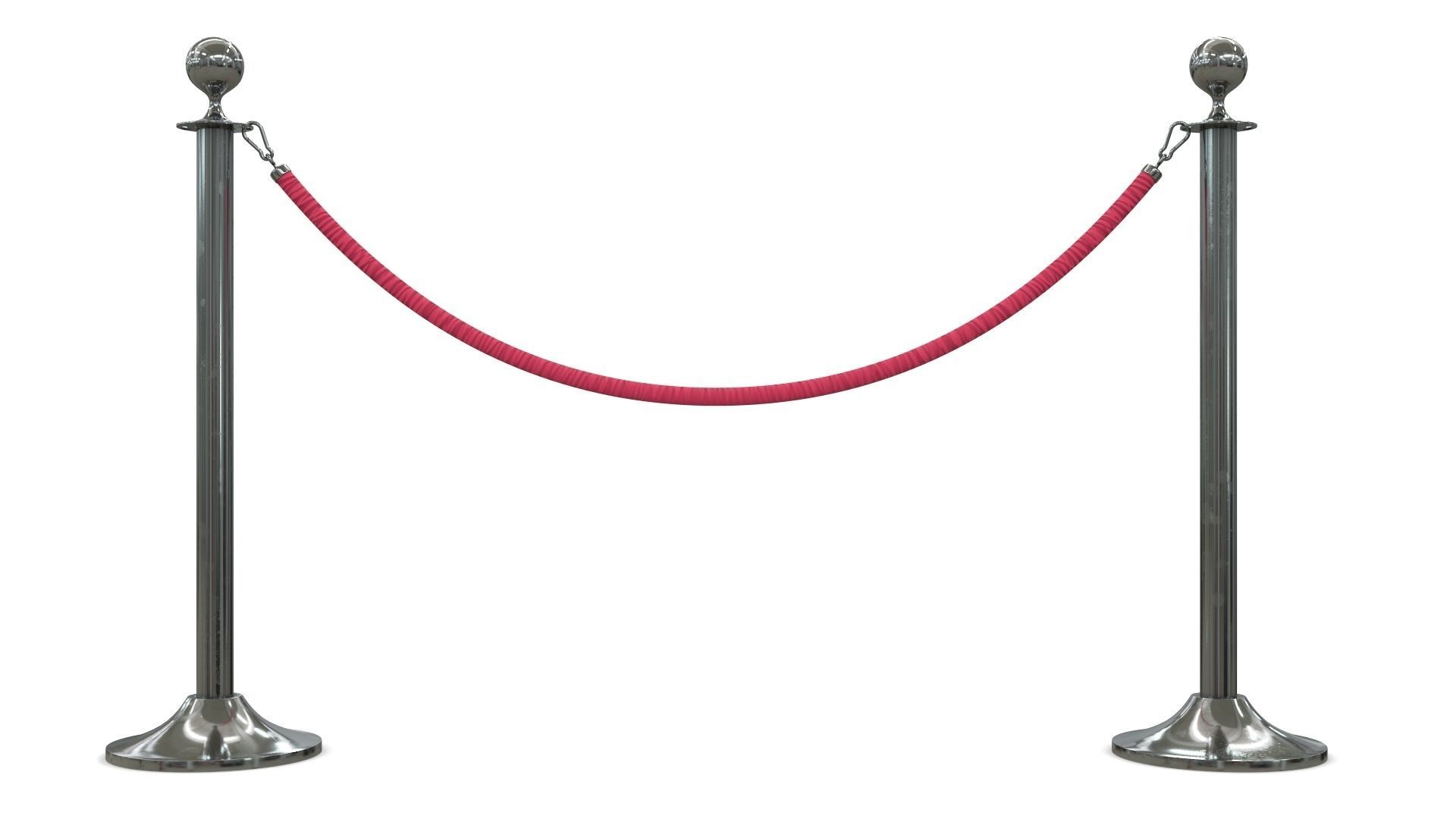 Rope Barrier Low-poly 3D model_1