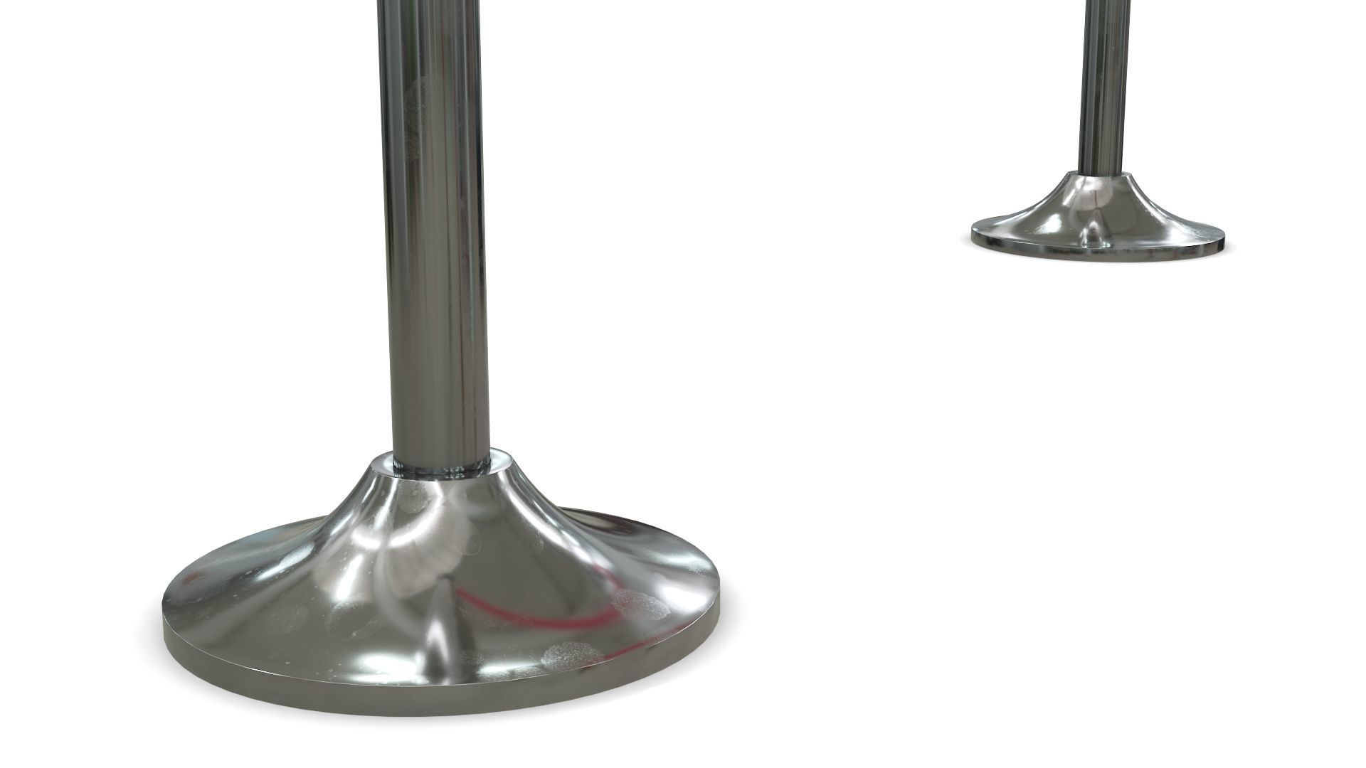 Rope Barrier Low-poly 3D model_7