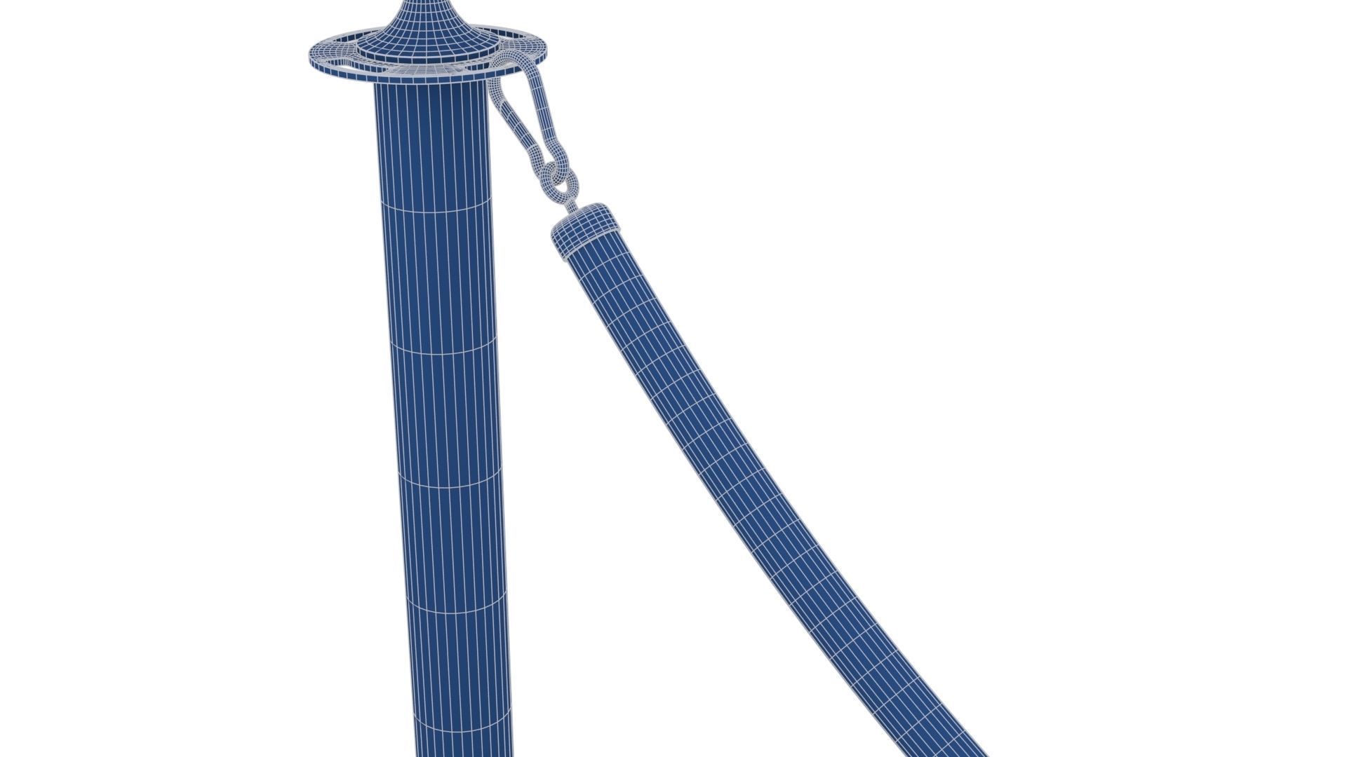 Rope Barrier Low-poly 3D model_29