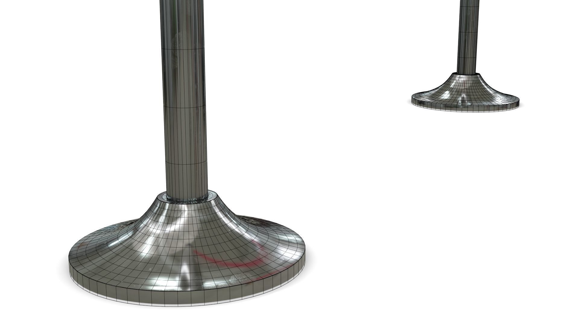 Rope Barrier Low-poly 3D model_17