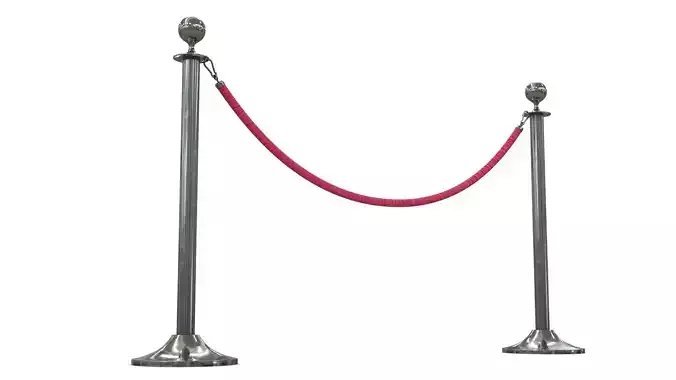 Rope Barrier Low-poly 3D model