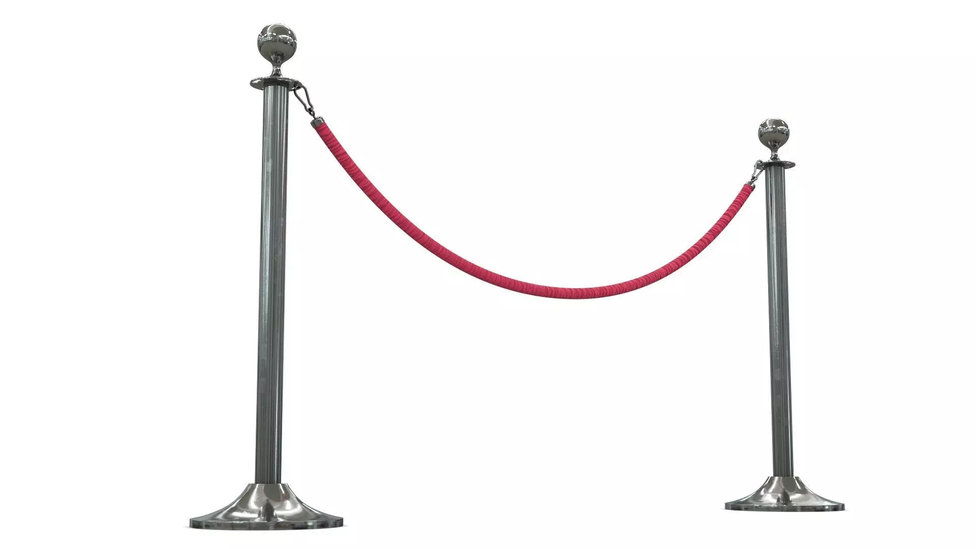 Rope Barrier Low-poly 3D model_0