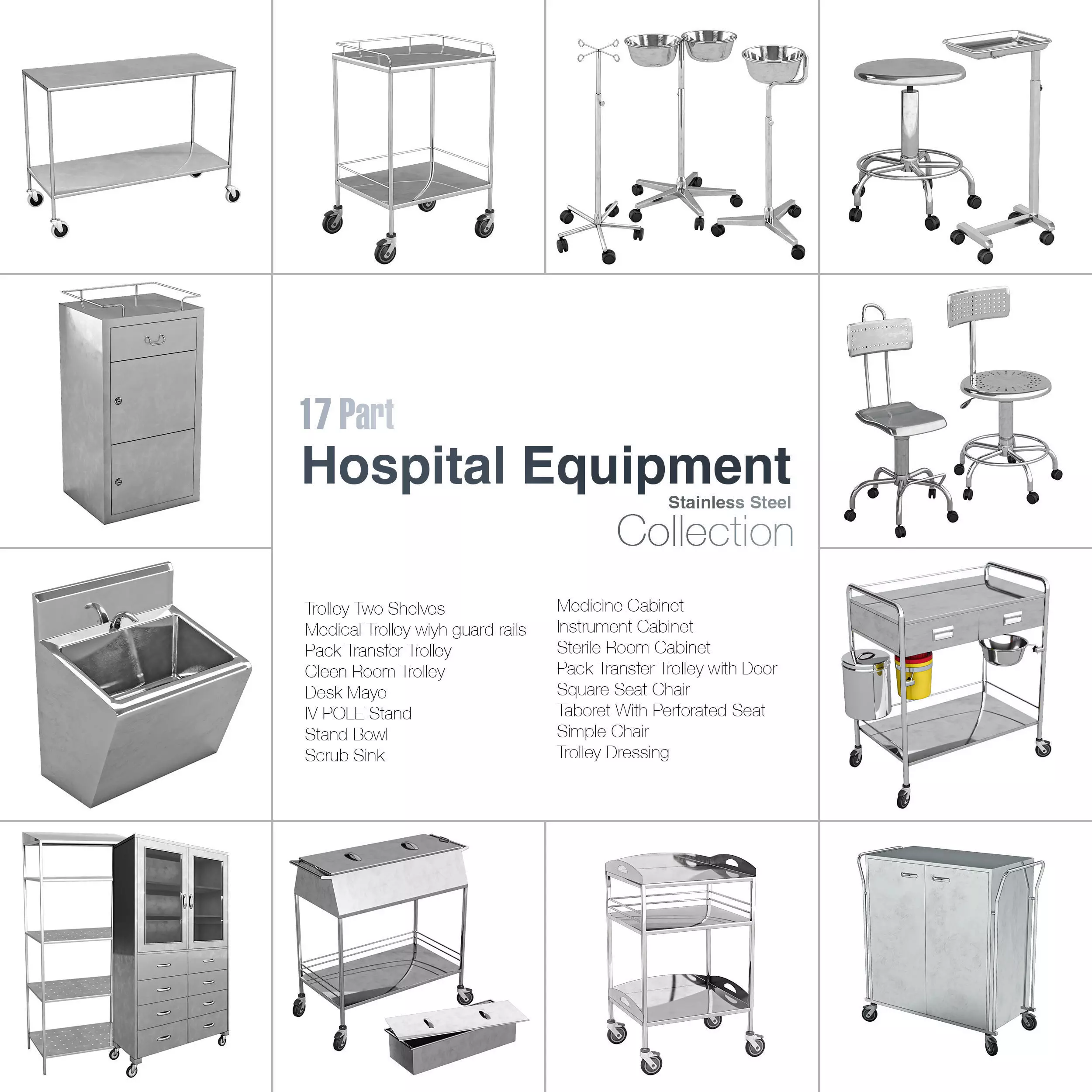 Hospital Equipment Collection 3D model_0