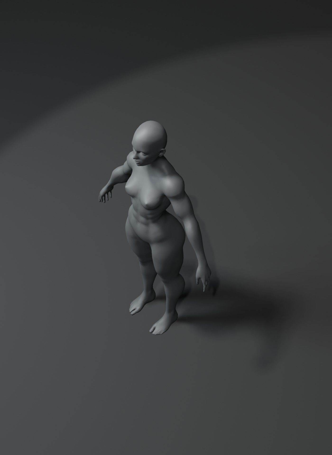 Superhero Muscular Human Male Female Body Base Mesh 20k Polygons 3D Model Collection_9