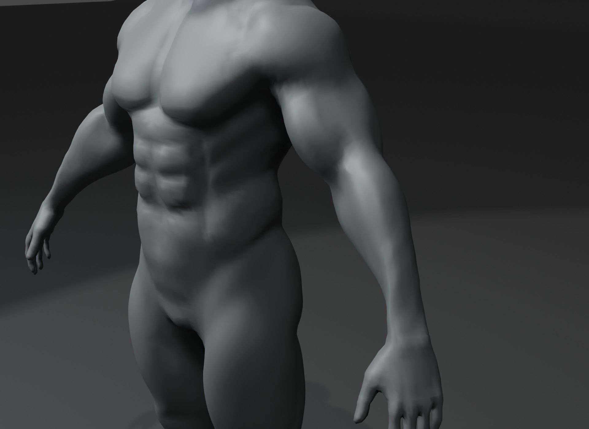 Superhero Muscular Human Male Female Body Base Mesh 20k Polygons 3D Model Collection_39
