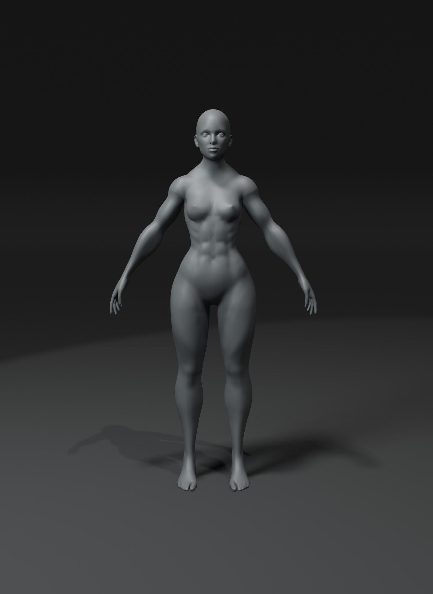 Superhero Muscular Human Male Female Body Base Mesh 20k Polygons 3D Model Collection_36