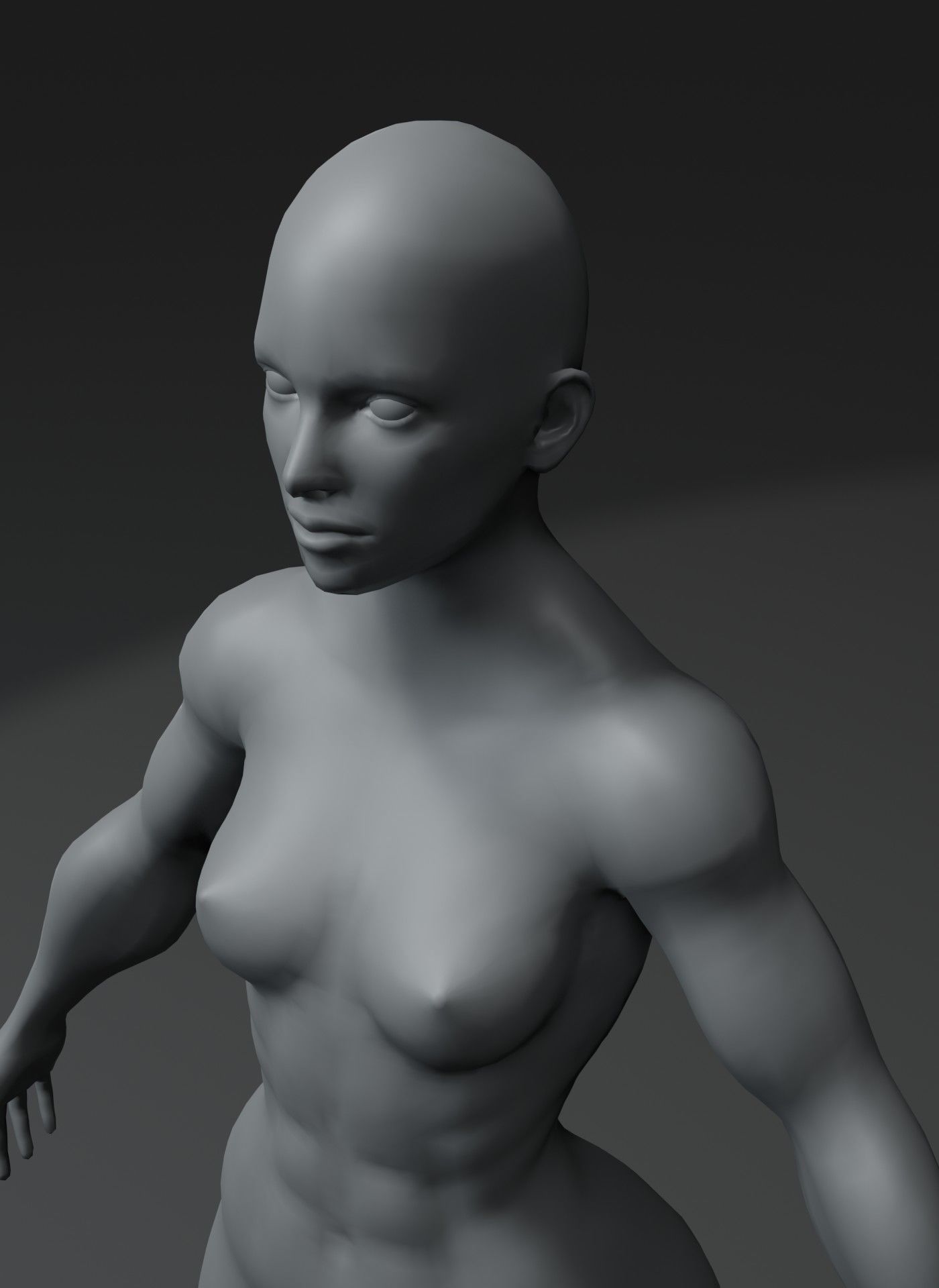 Superhero Muscular Human Male Female Body Base Mesh 20k Polygons 3D Model Collection_40