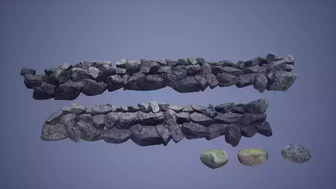 Rocks Low Poly Game Ready and stones