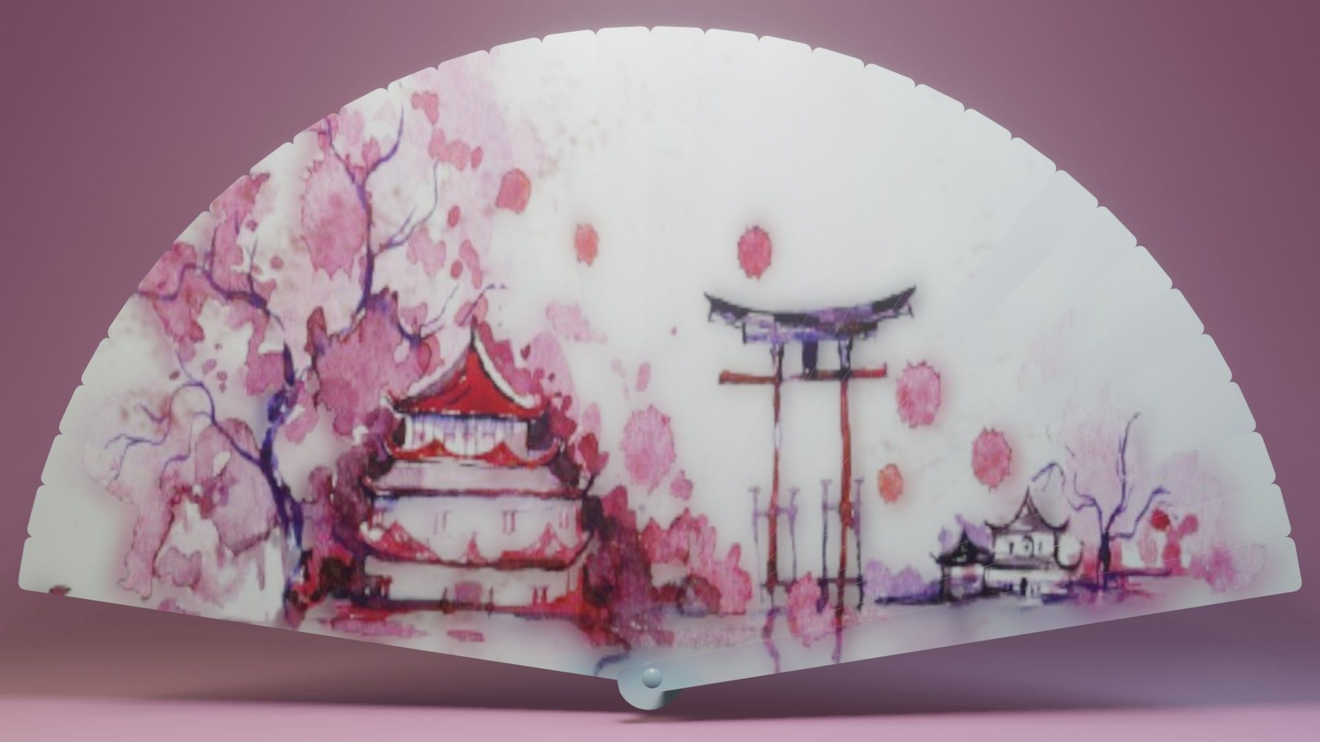 Low poly 3D Wood Fan Low-poly 3D model