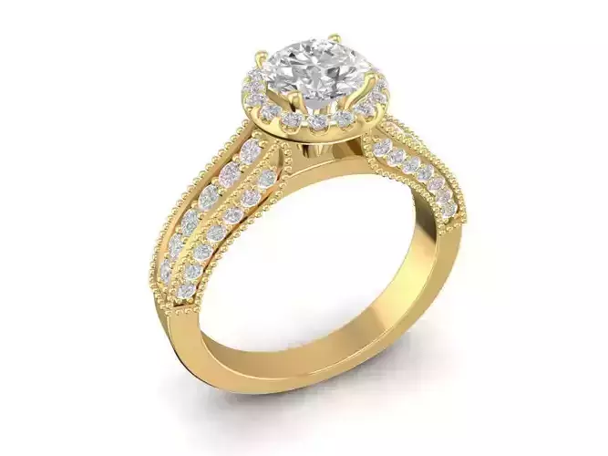 Luxury Halo Diamond Engagement Ring for Women 1164