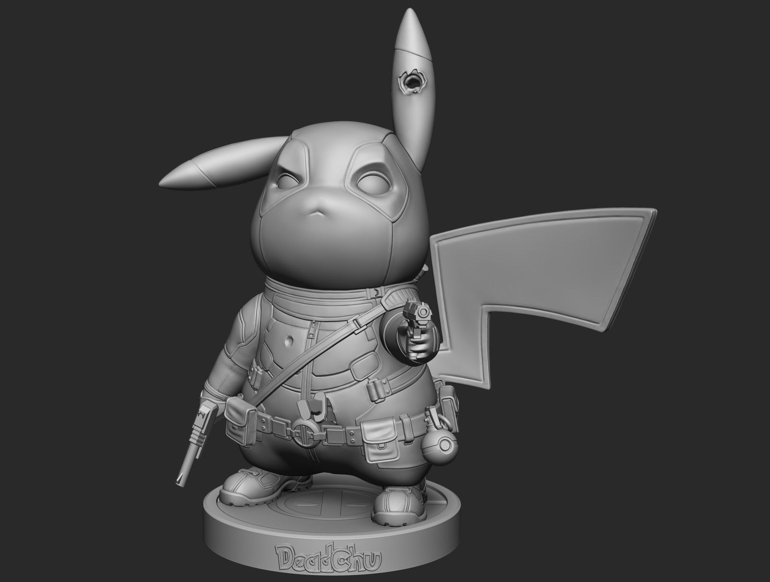 Pikachu deadpool 3D model 3D printable | CGTrader