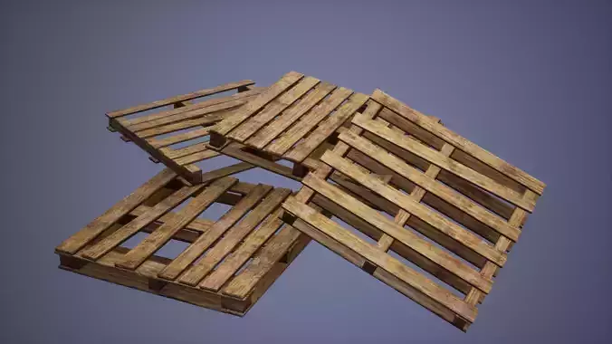 Pallets Low Poly Game Ready wooden