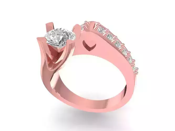 V Shape Diamond Engagement Ring for Women 1167