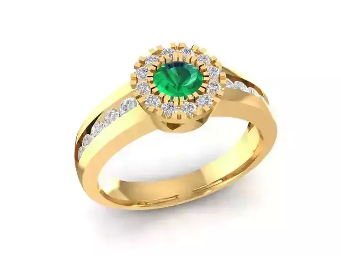 Elegant Emerald and Diamond Ring for Women 1168