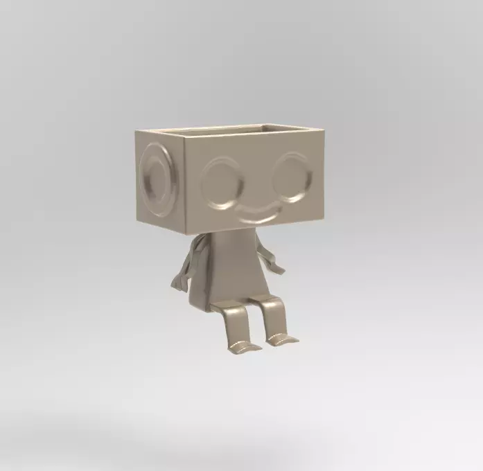 robot flowerpot top 3D print model_0